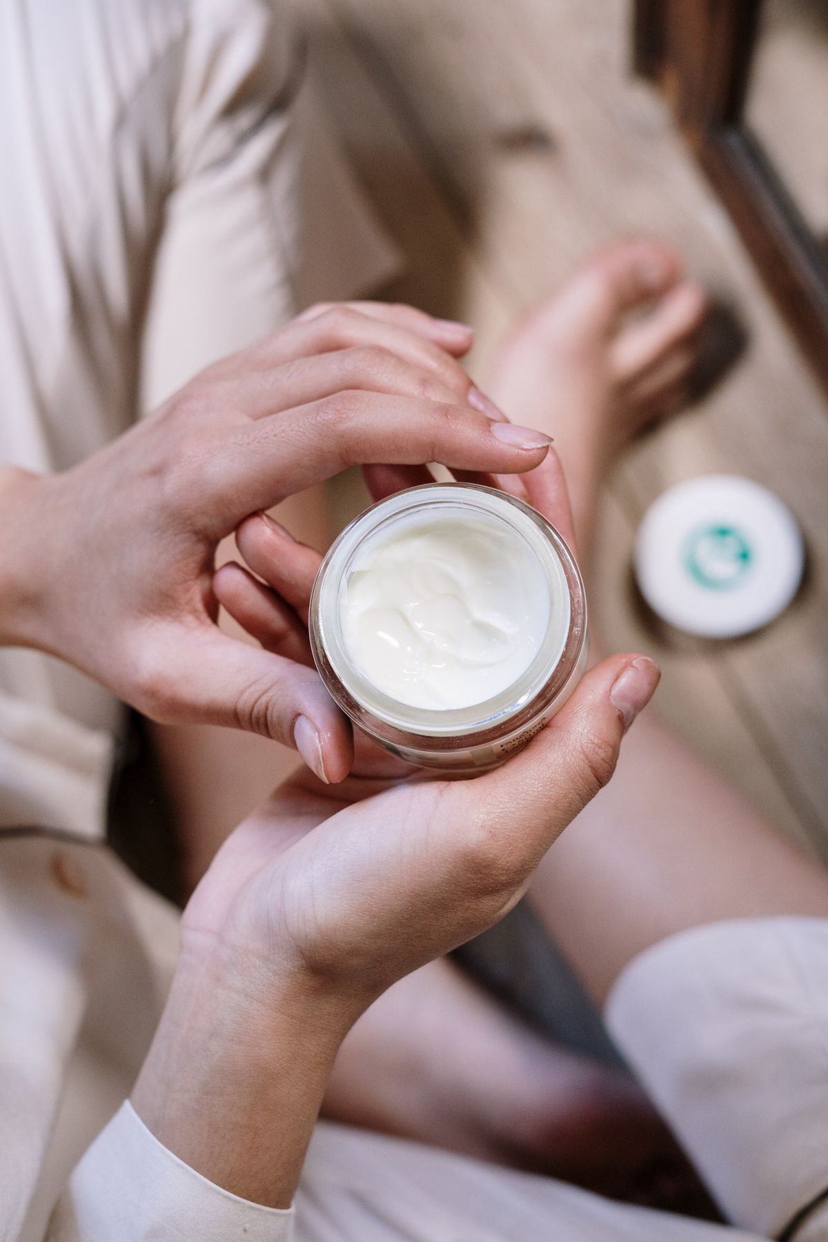 Hand care in soft ivory tones