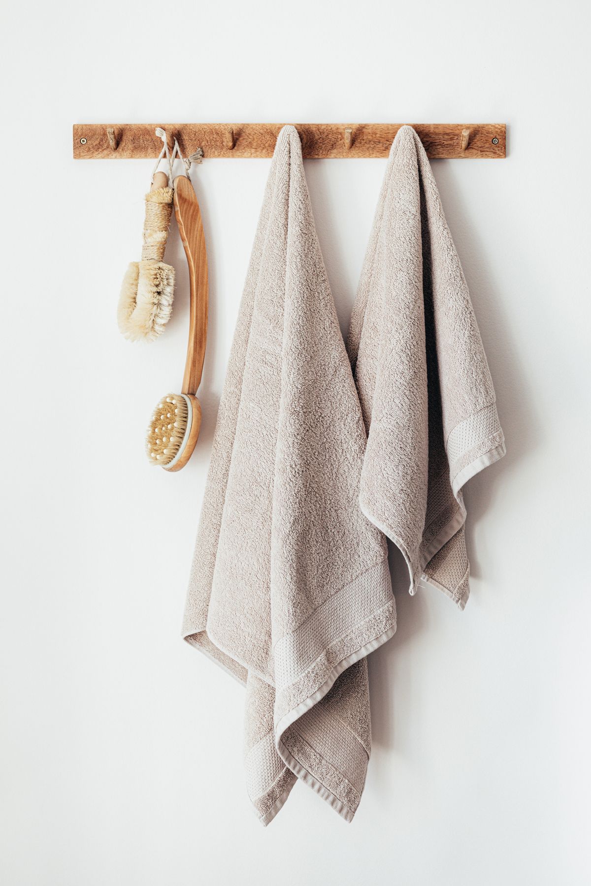 Fresh towels in a clean, minimal studio